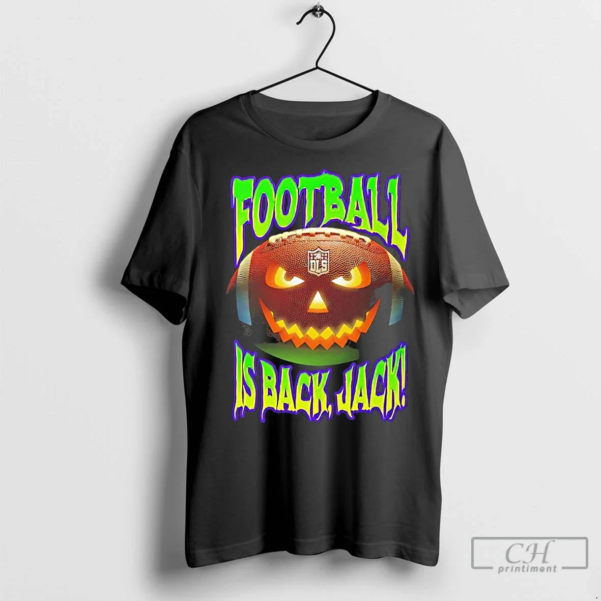 Premium Jack O Lantern Football Is Back - Adult & Kids T-Shirts, Sweatshirts & Hoodies apparel design preview 1