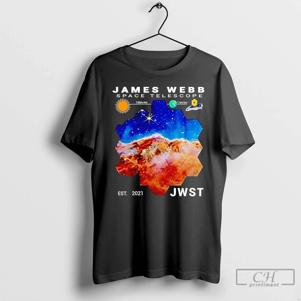 Premium James Webb Space Telescope Est 2021 Jwst - Adult & Kids T-Shirts, Sweatshirts & Hoodies apparel design preview 1