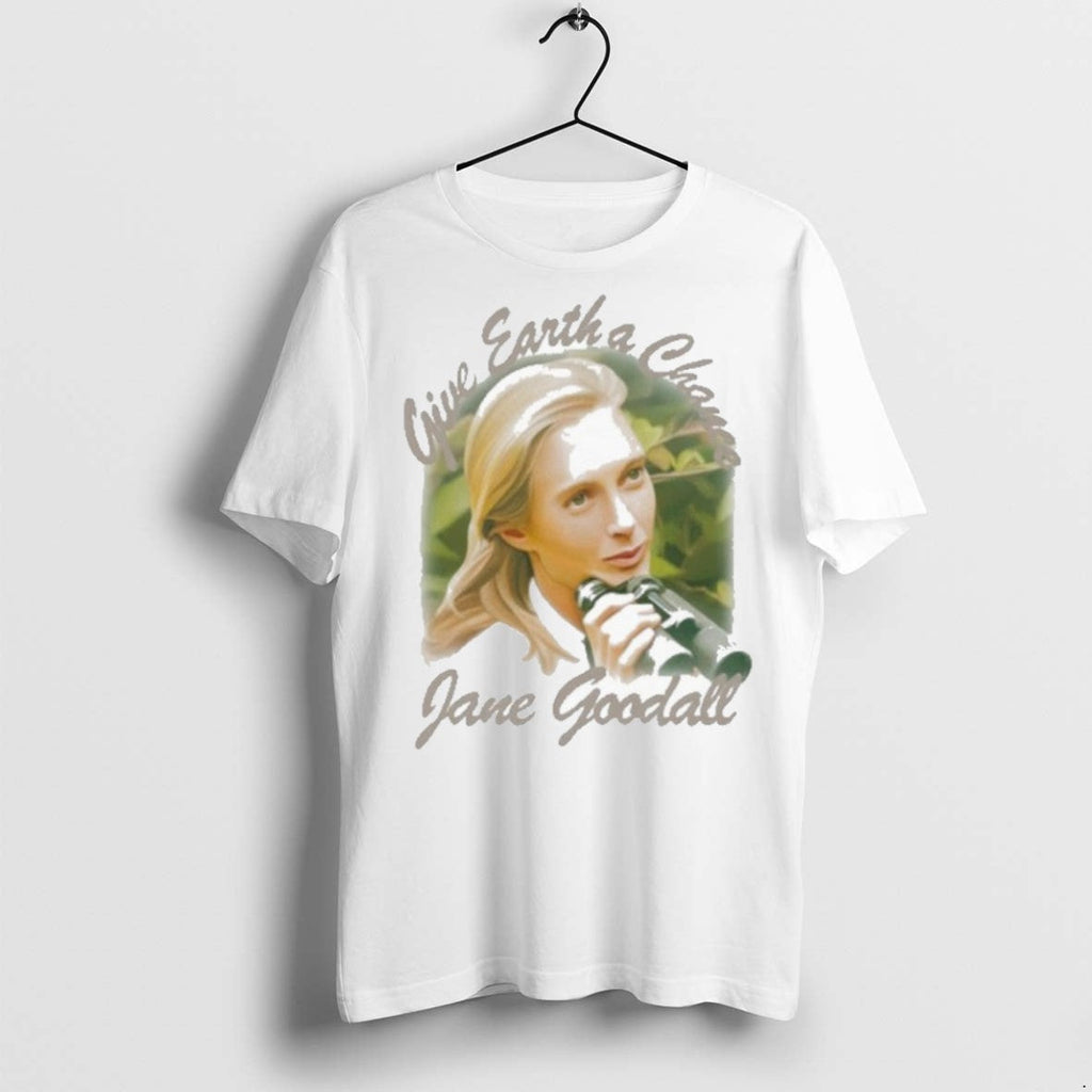 Premium Jane Goodall Give Earth A Chance Memorial - Adult & Kids T-Shirts, Sweatshirts & Hoodies apparel design preview 1