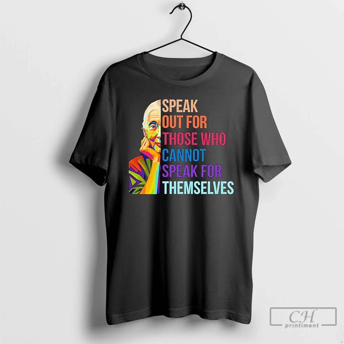 Premium Jane Goodall Speak Out For Those Who Cannot - Adult & Kids T-Shirts, Sweatshirts & Hoodies apparel design preview 1