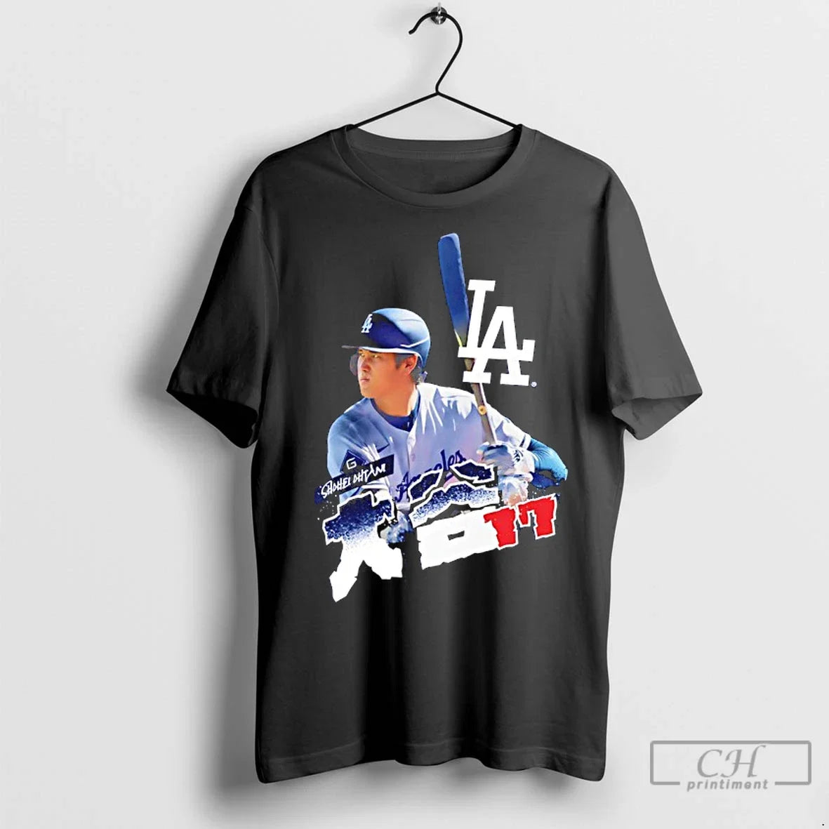 Premium Japanese Shohei Ohtani 17 Los Angeles Dodgers - Adult & Kids T-Shirts, Sweatshirts & Hoodies apparel design preview 1