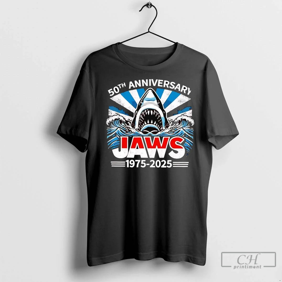 Premium Jaws 1975 2025 50th Anniversary - Adult & Kids T-Shirts, Sweatshirts & Hoodies apparel design preview 1