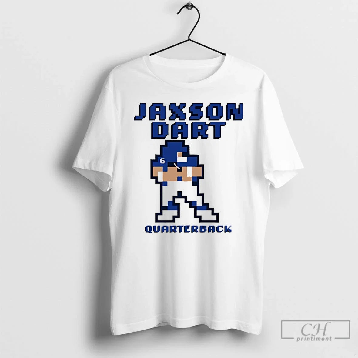 Premium Jaxson Dart New York Giants Quarterback Pixel - Adult & Kids T-Shirts, Sweatshirts & Hoodies apparel design preview 1