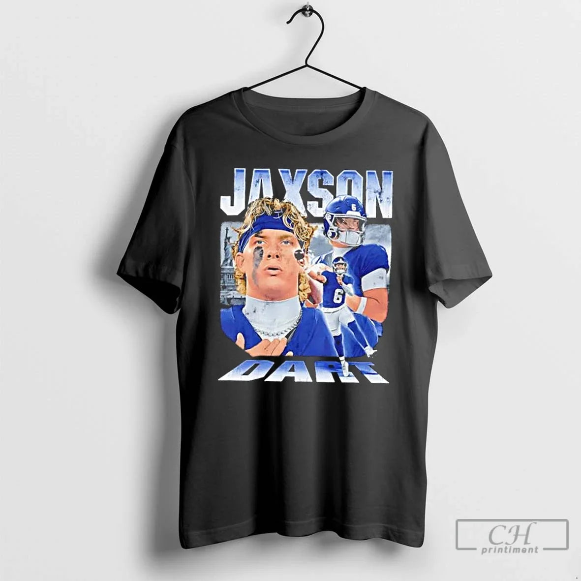 Premium Jaxson Dart New York Giants Vintage Football - Adult & Kids T-Shirts, Sweatshirts & Hoodies apparel design preview 1