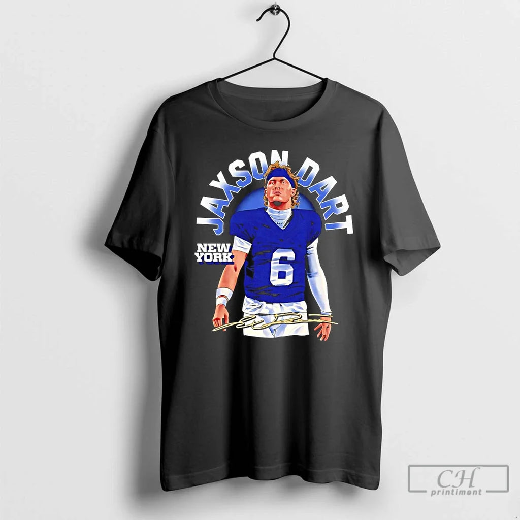 Premium Jaxson Dart New York Giants Football Player - Adult & Kids T-Shirts, Sweatshirts & Hoodies apparel design preview 1