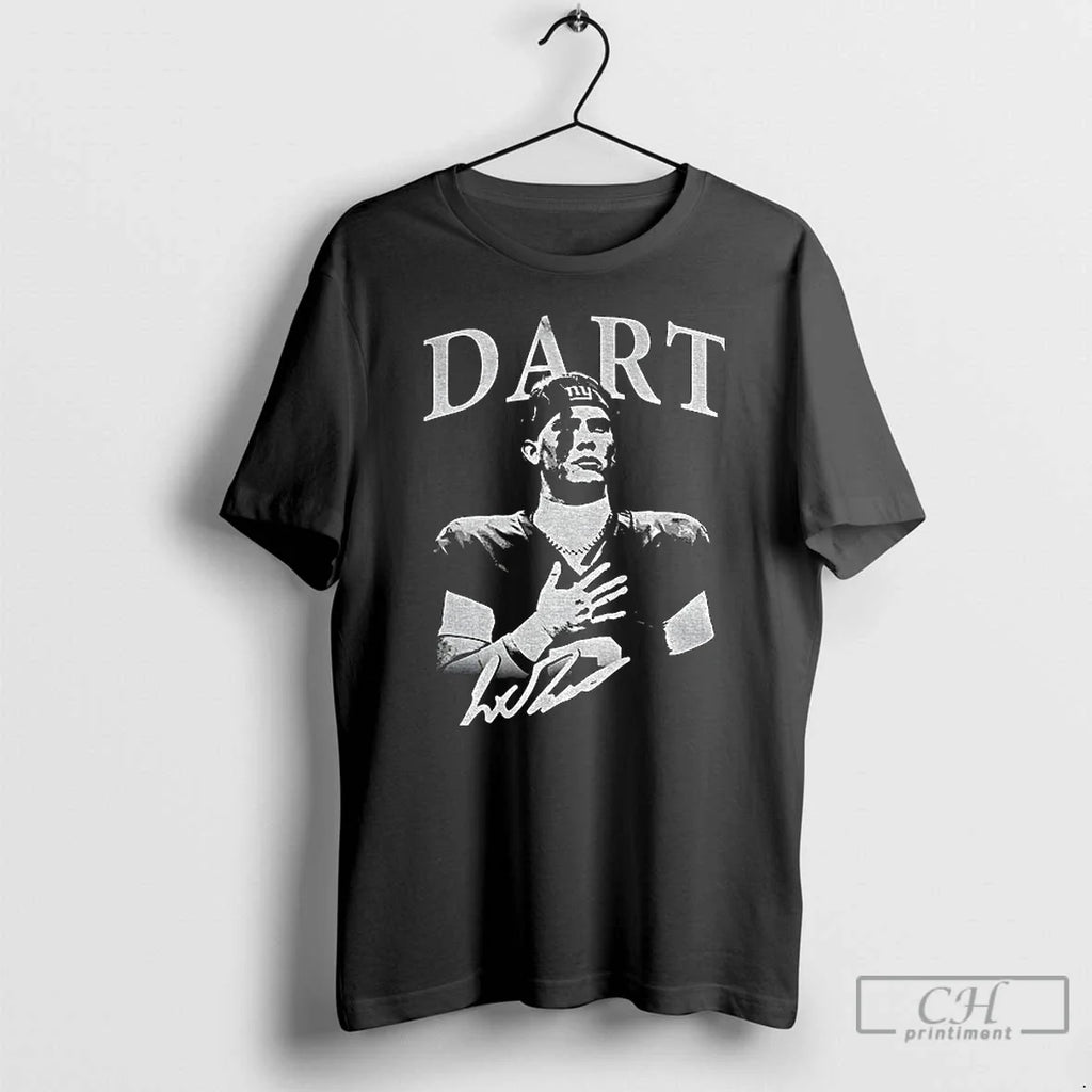 Premium Jaxson Dart Vintage Signature New York Giants - Adult & Kids T-Shirts, Sweatshirts & Hoodies apparel design preview 1