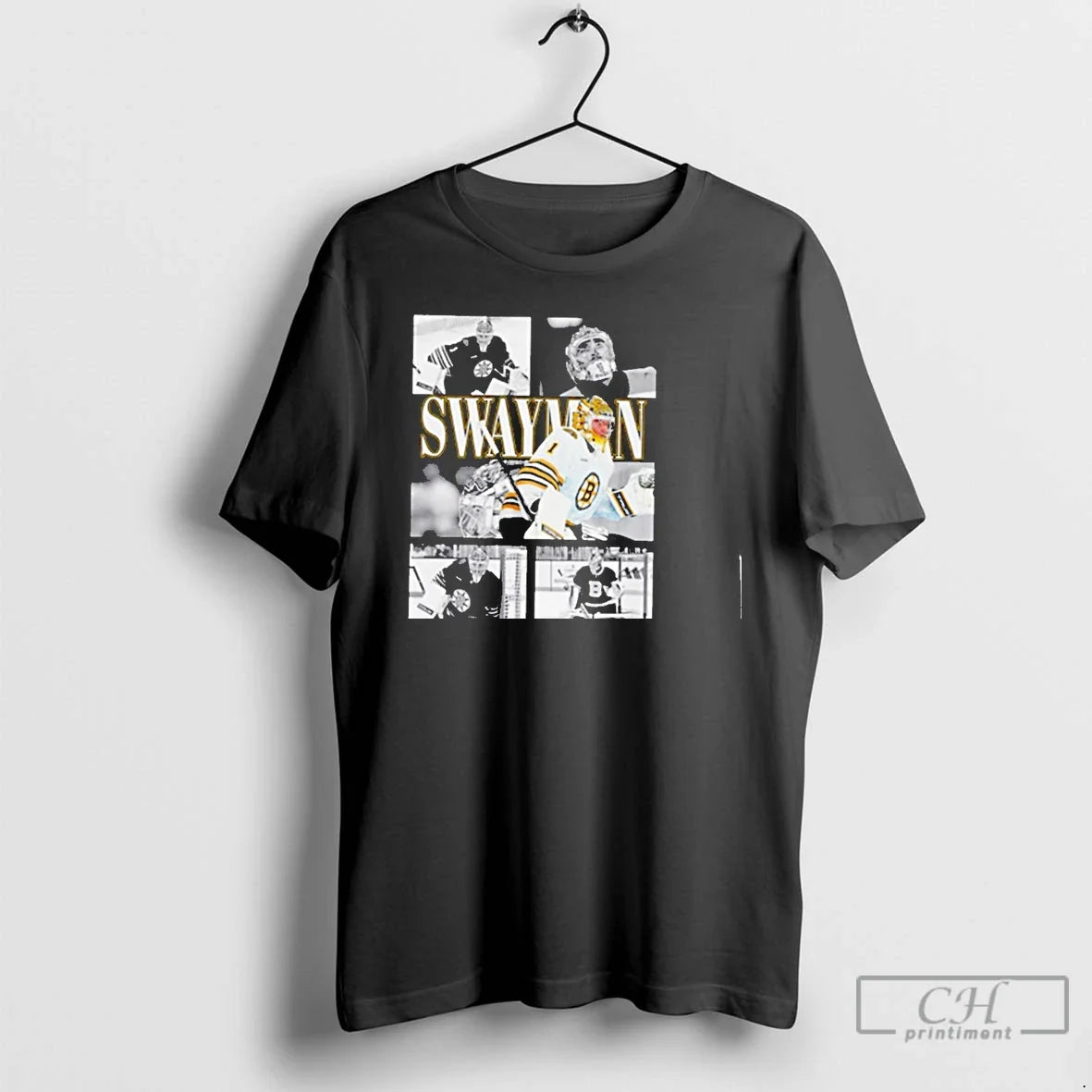 Premium Jeremy Swayman Nhl Boston Bruins Player Photo - Adult & Kids T-Shirts, Sweatshirts & Hoodies apparel design preview 1