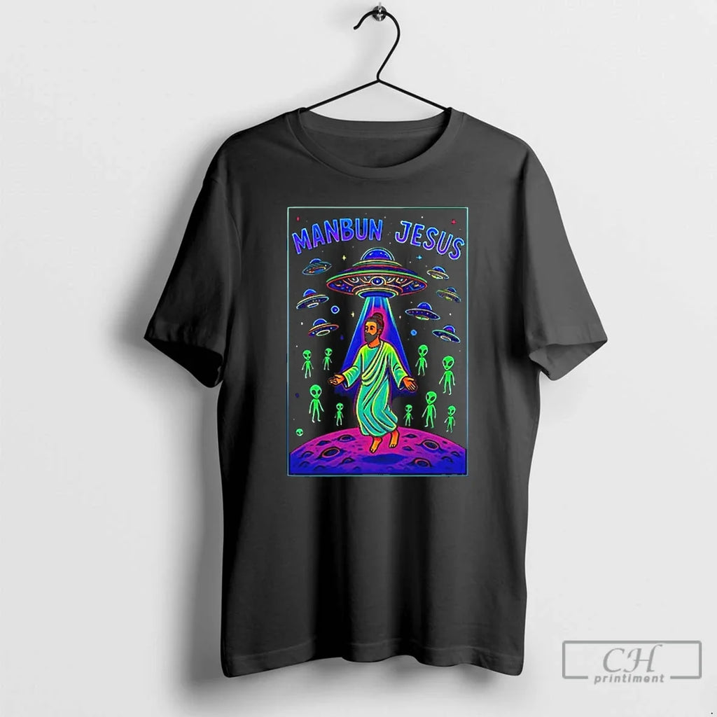 Premium Jesus Manbun Ufo Ceramic And Classic Dad Cap - Adult & Kids T-Shirts, Sweatshirts & Hoodies apparel design preview 1