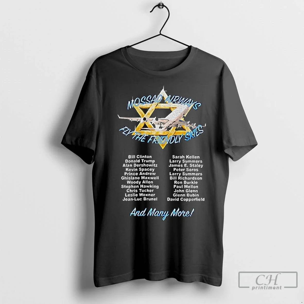 Premium Jewish Plane Mossad Airways Fly The Friendly - Adult & Kids T-Shirts, Sweatshirts & Hoodies apparel design preview 1