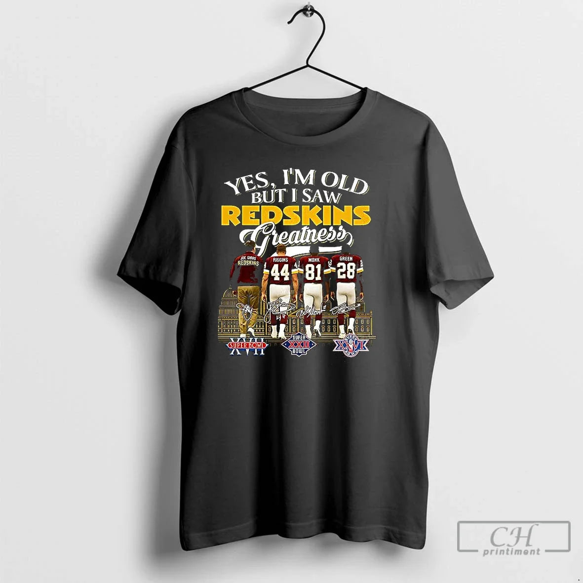 Premium Joe Gibbs Riggins Monk Green Yes Im Old But I - Adult & Kids T-Shirts, Sweatshirts & Hoodies apparel design preview 1
