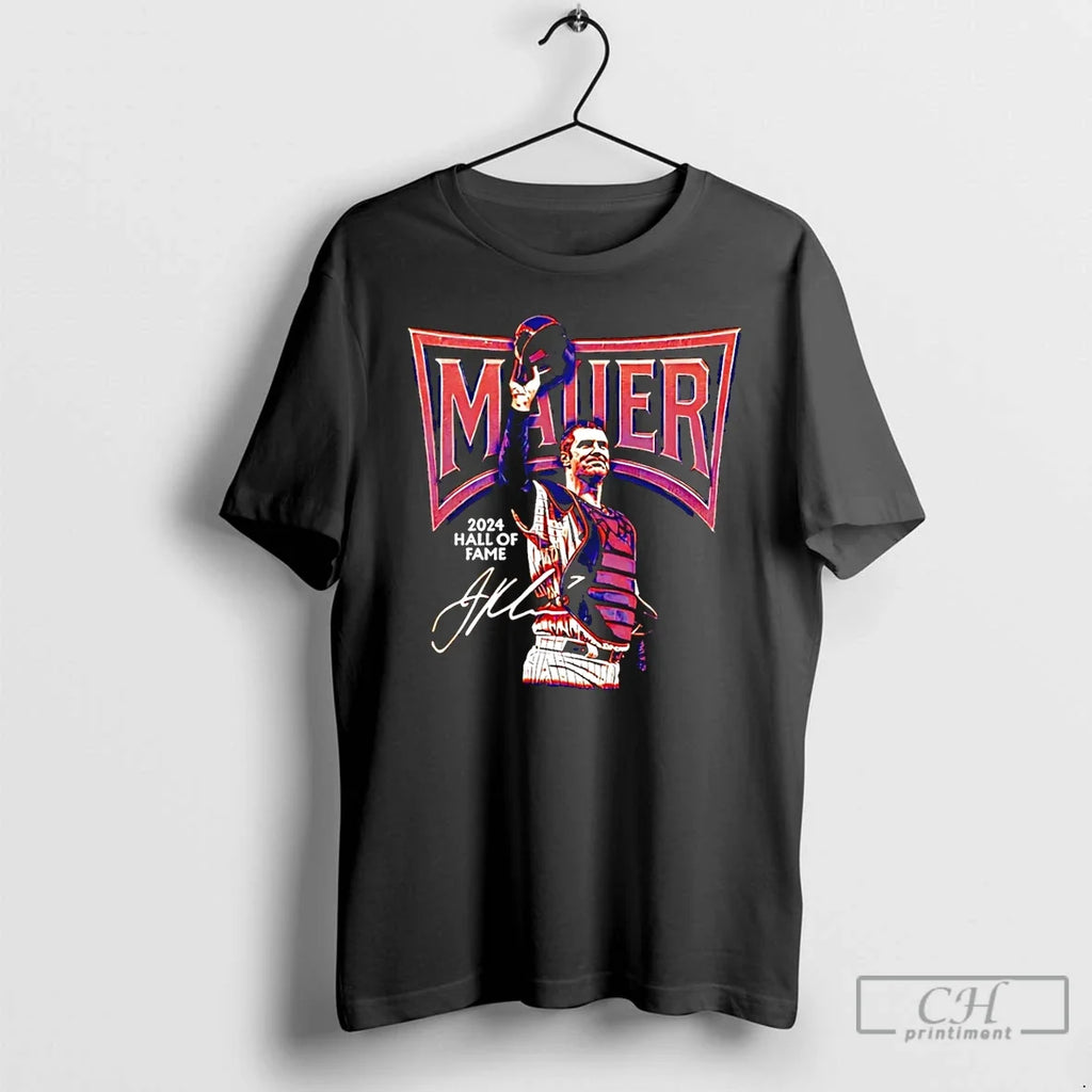 Premium Joe Mauer Minnesota Twins 2024 Hall Of Fame - Adult & Kids T-Shirts, Sweatshirts & Hoodies apparel design preview 1