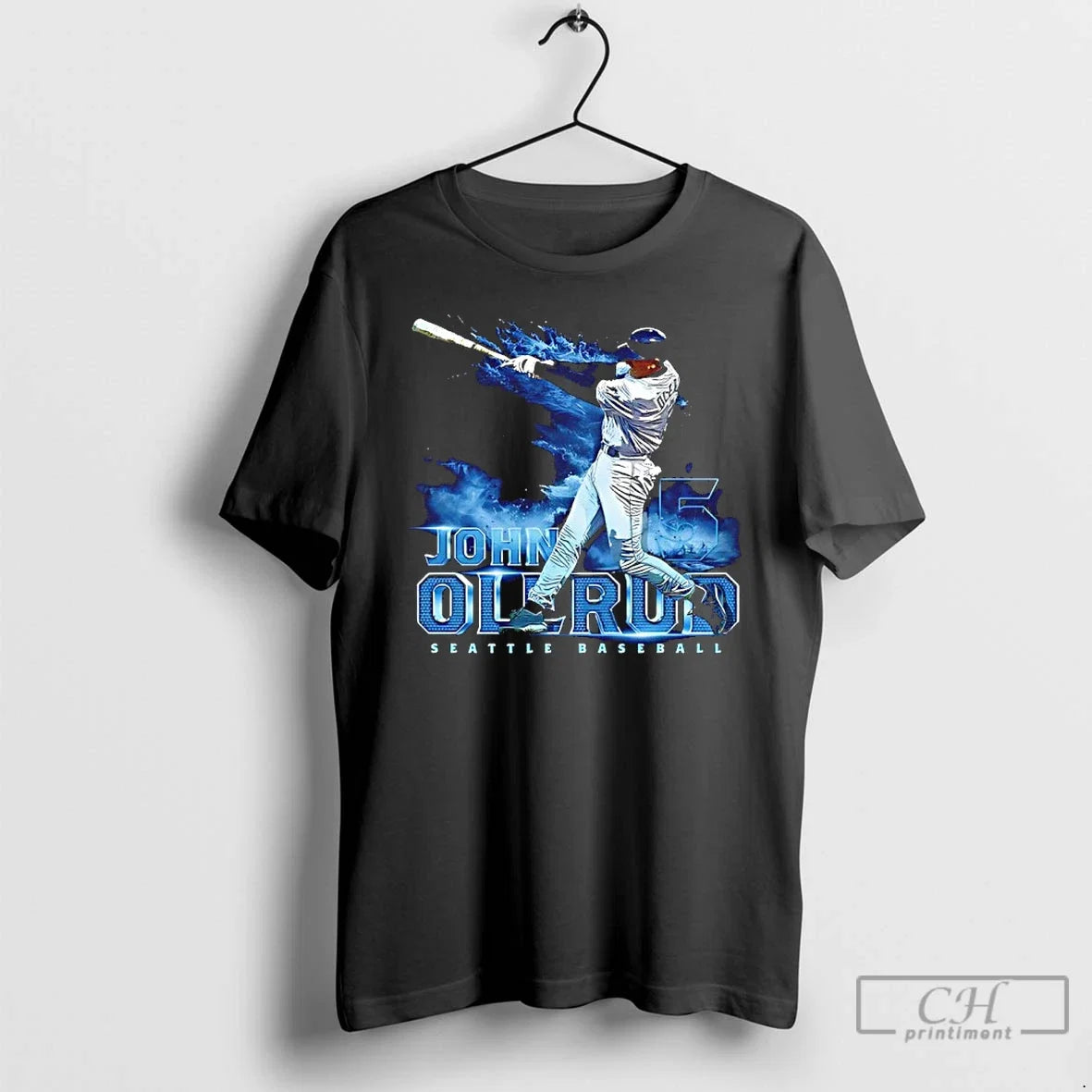 Premium John Olerud 5 Seattle Mariners Baseball - Adult & Kids T-Shirts, Sweatshirts & Hoodies apparel design preview 1
