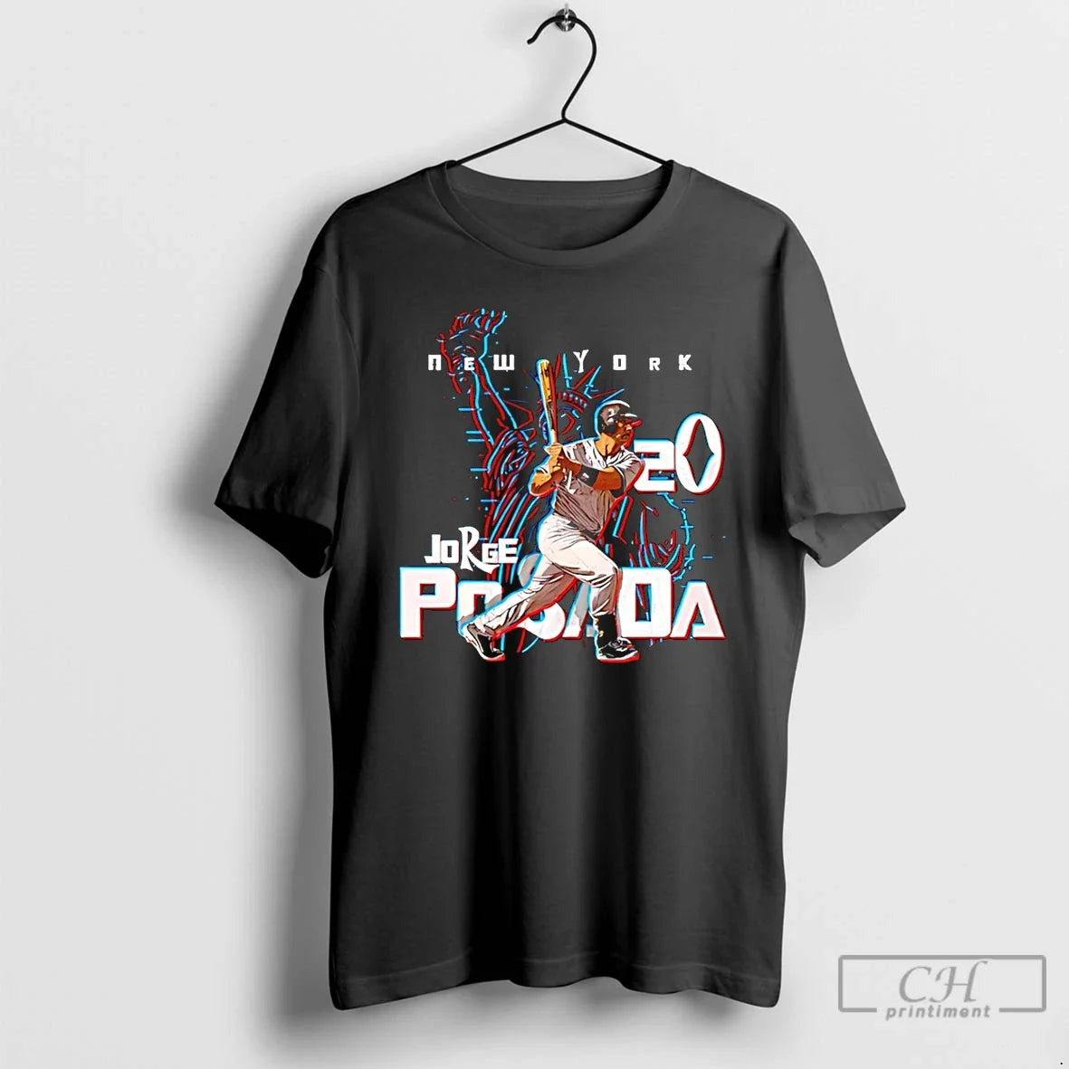 Premium Jorge Posada New York Yankees 3d Graphic - Adult & Kids T-Shirts, Sweatshirts & Hoodies apparel design preview 1