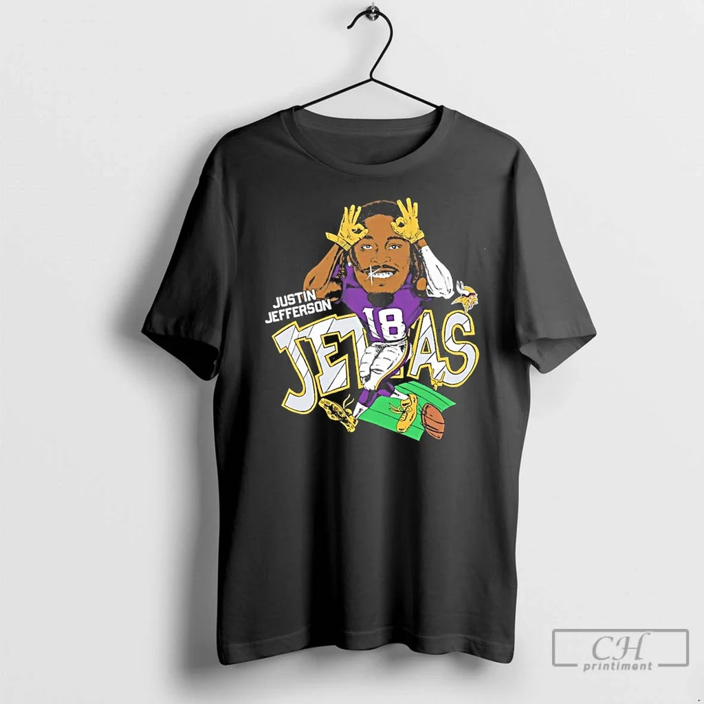 Premium Justin Jefferson Minnesota Vikings Player - Adult & Kids T-Shirts, Sweatshirts & Hoodies apparel design preview 1