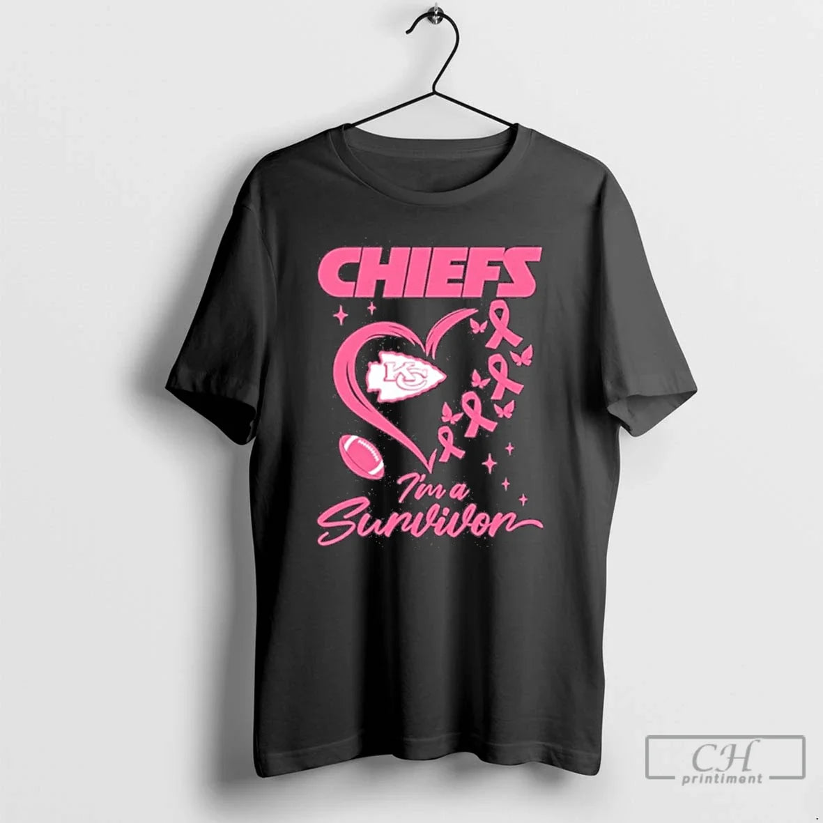 Premium Kansas City Chiefs Heart Logo Im A Survivor - Adult & Kids T-Shirts, Sweatshirts & Hoodies apparel design preview 1