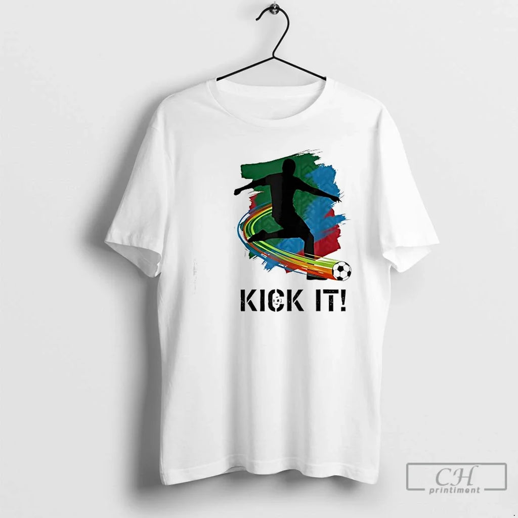 Premium Kick It Soccer Player Silhouette Graphic - Adult & Kids T-Shirts, Sweatshirts & Hoodies apparel design preview 1