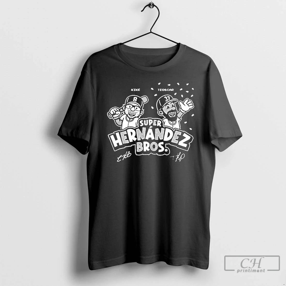Premium Kike Hernandez And Teoscar Super Bros - Adult & Kids T-Shirts, Sweatshirts & Hoodies apparel design preview 1