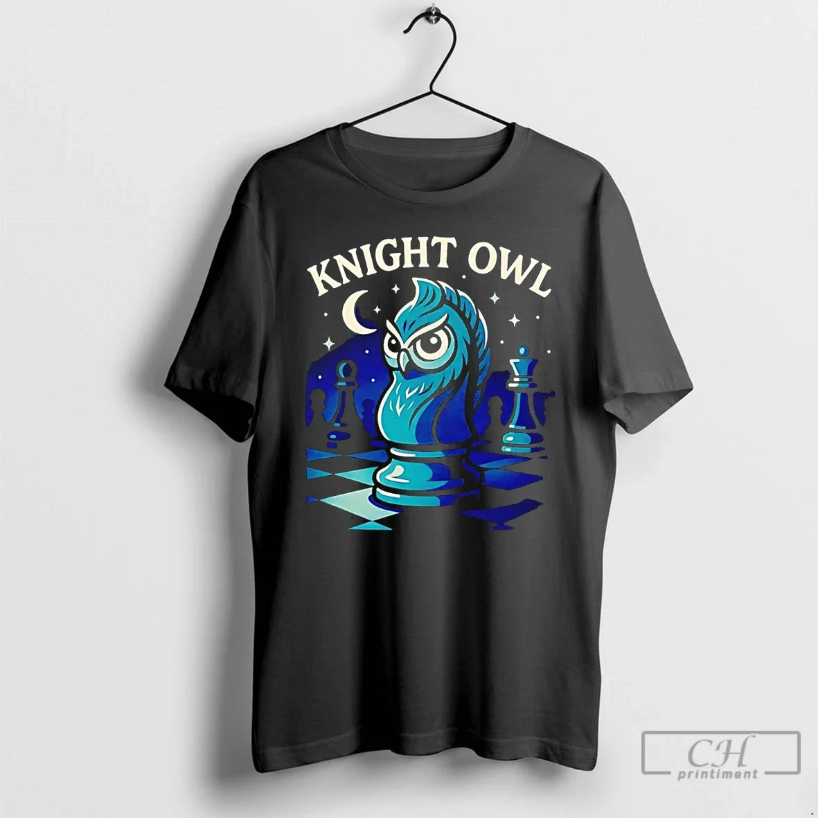 Premium Knight Owl Chess Halloween - Adult & Kids T-Shirts, Sweatshirts & Hoodies apparel design preview 1