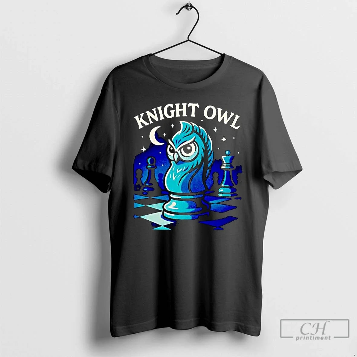 Premium Knight Owl Chess Ornaments - Adult & Kids T-Shirts, Sweatshirts & Hoodies apparel design preview 1