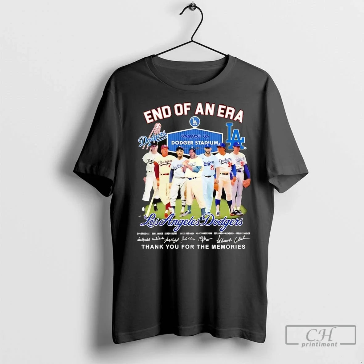 Premium La Dodgers End Of An Era Thank You For The - Adult & Kids T-Shirts, Sweatshirts & Hoodies apparel design preview 1