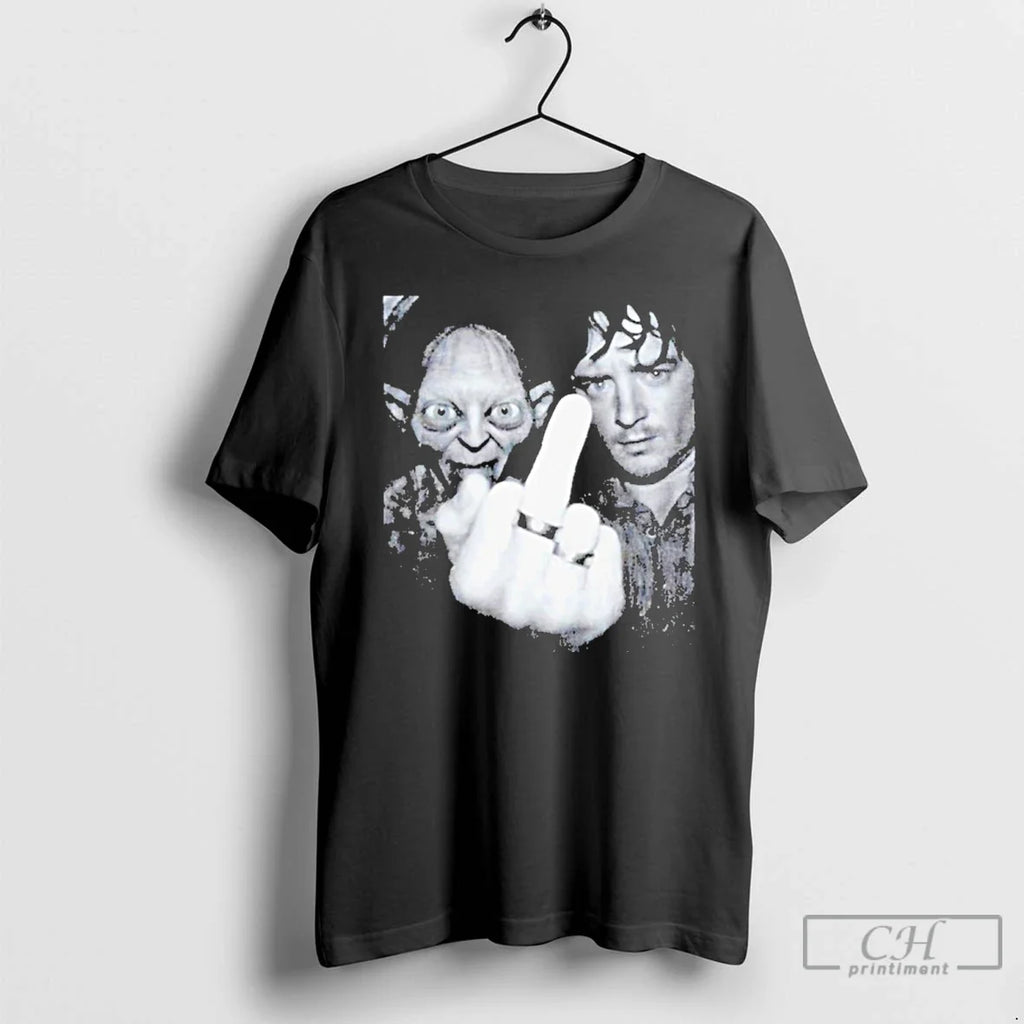 Premium Lotr Frodo And Gollum Partying Dank Middle - Adult & Kids T-Shirts, Sweatshirts & Hoodies apparel design preview 1