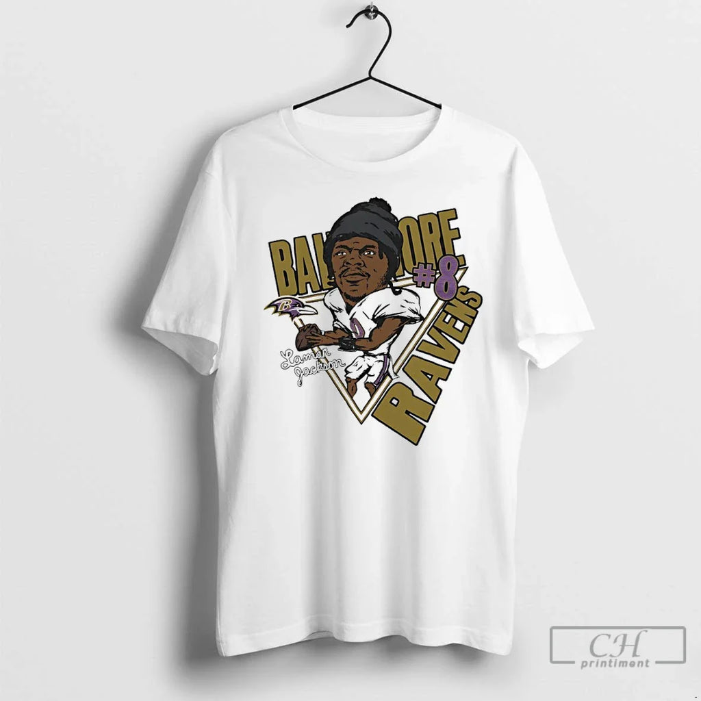 Premium Lamar Jackson 8 Baltimore Ravens Signature - Adult & Kids T-Shirts, Sweatshirts & Hoodies apparel design preview 1