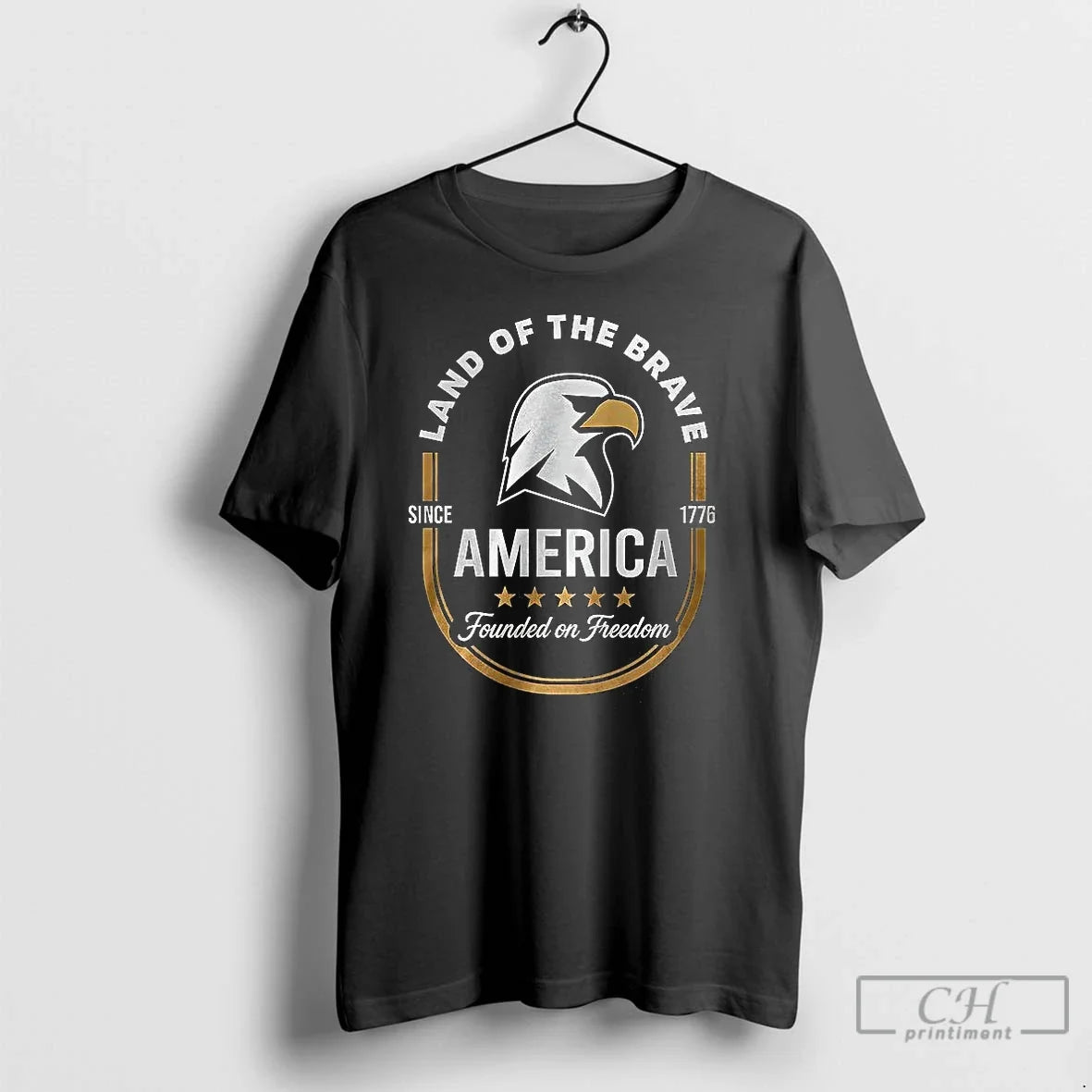 Premium Land Of The Brave America Founded On Freedom - Adult & Kids T-Shirts, Sweatshirts & Hoodies apparel design preview 1