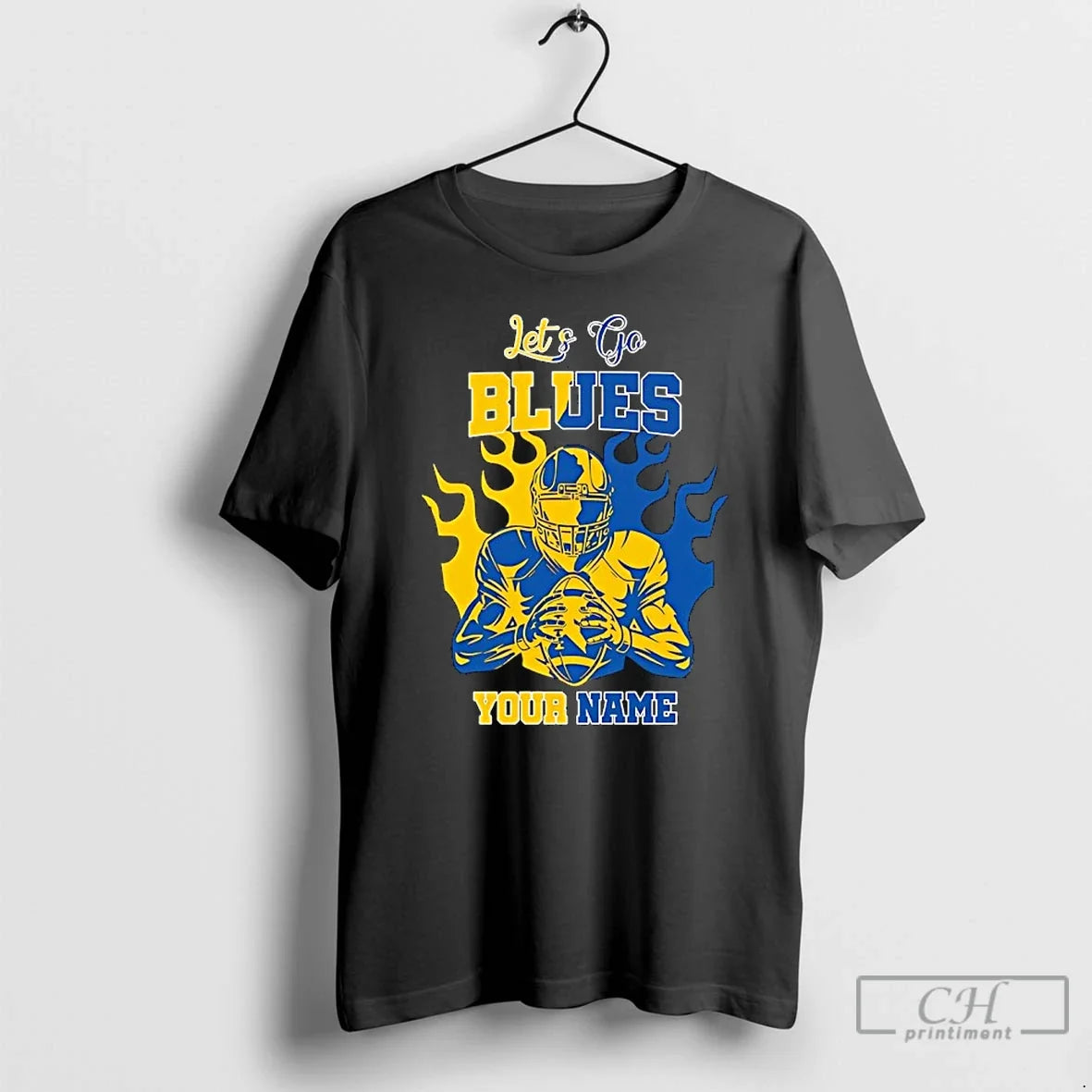 Premium Lets Go Blues Your Name Michigan Wolverines - Adult & Kids T-Shirts, Sweatshirts & Hoodies apparel design preview 1