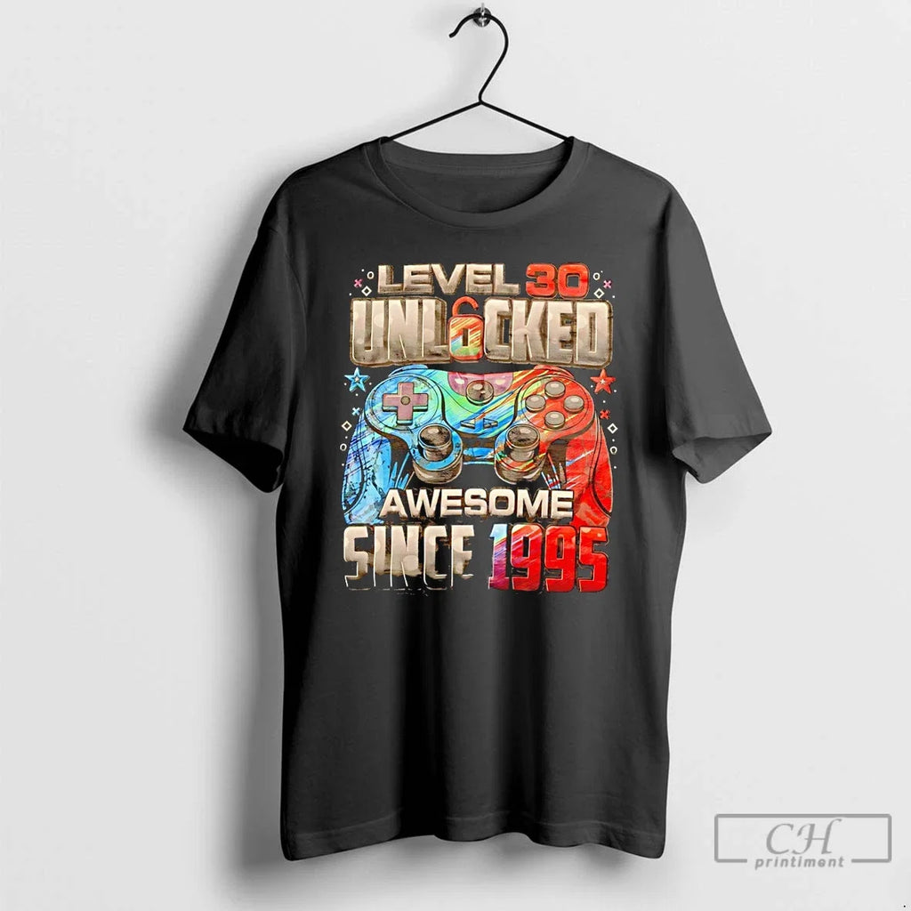 Premium Level 30 Percent Unlocked Awesome Since 1995 - Adult & Kids T-Shirts, Sweatshirts & Hoodies apparel design preview 1