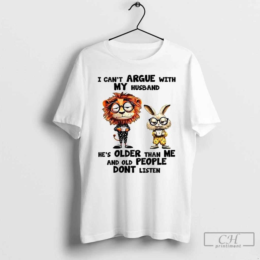 Premium Lion And Rabbit I Cant Argue With My Husband - Adult & Kids T-Shirts, Sweatshirts & Hoodies apparel design preview 1