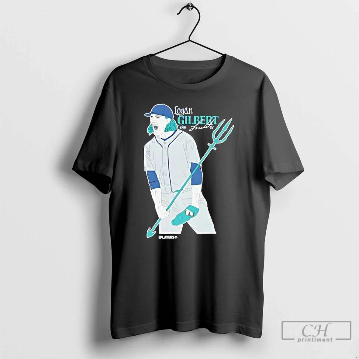 Premium Logan Gilbert Trident Seattle Mariners - Adult & Kids T-Shirts, Sweatshirts & Hoodies apparel design preview 1