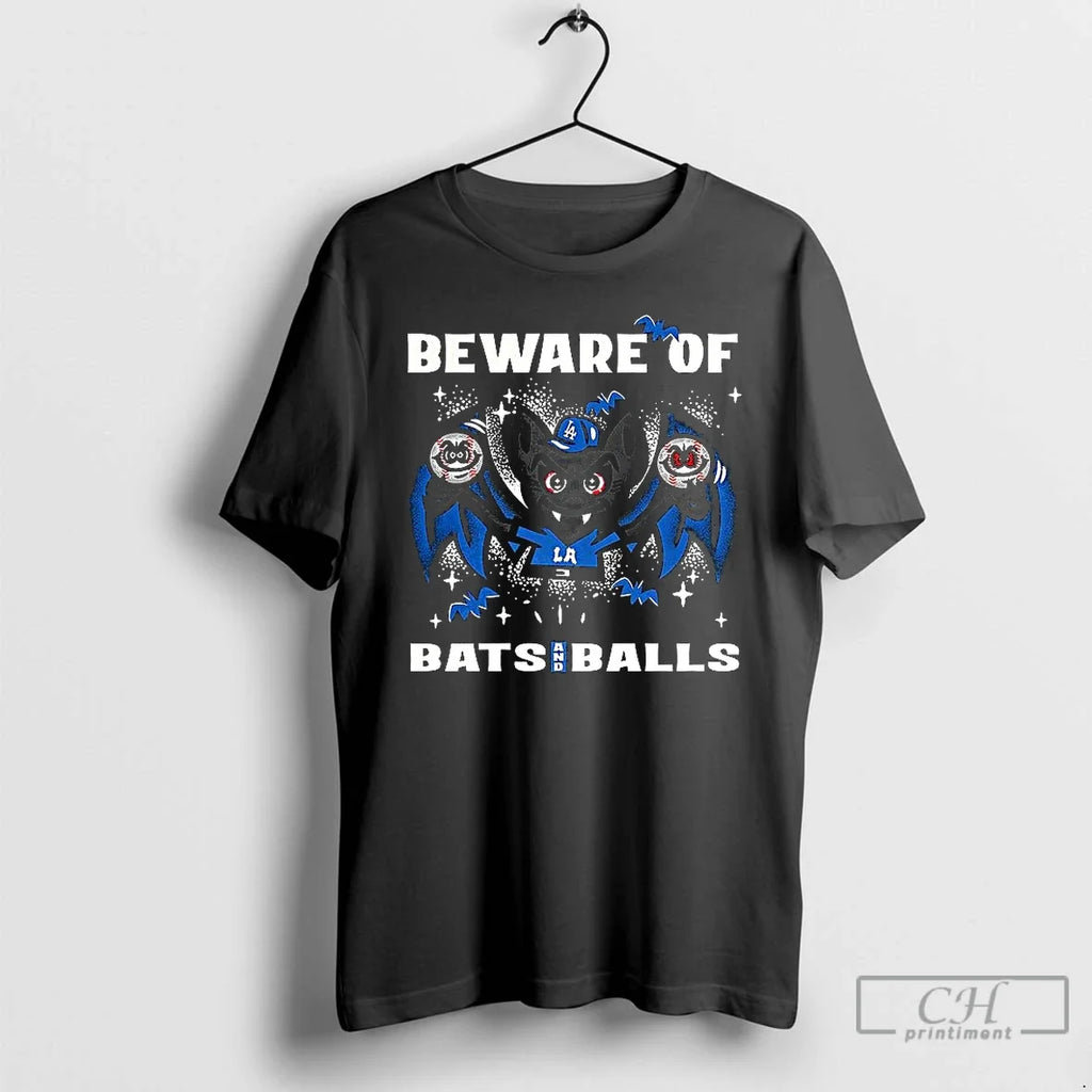 Premium Los Angeles Dodgers Baseball Beware Of Bats - Adult & Kids T-Shirts, Sweatshirts & Hoodies apparel design preview 1