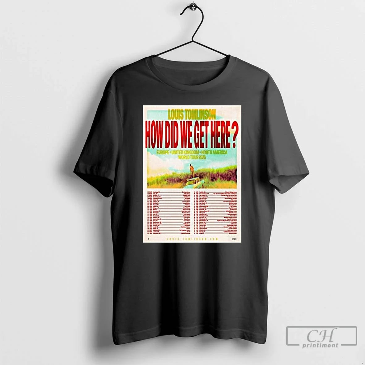 Premium Louis Tomlinson How Did We Get Here Europe - Adult & Kids T-Shirts, Sweatshirts & Hoodies apparel design preview 1