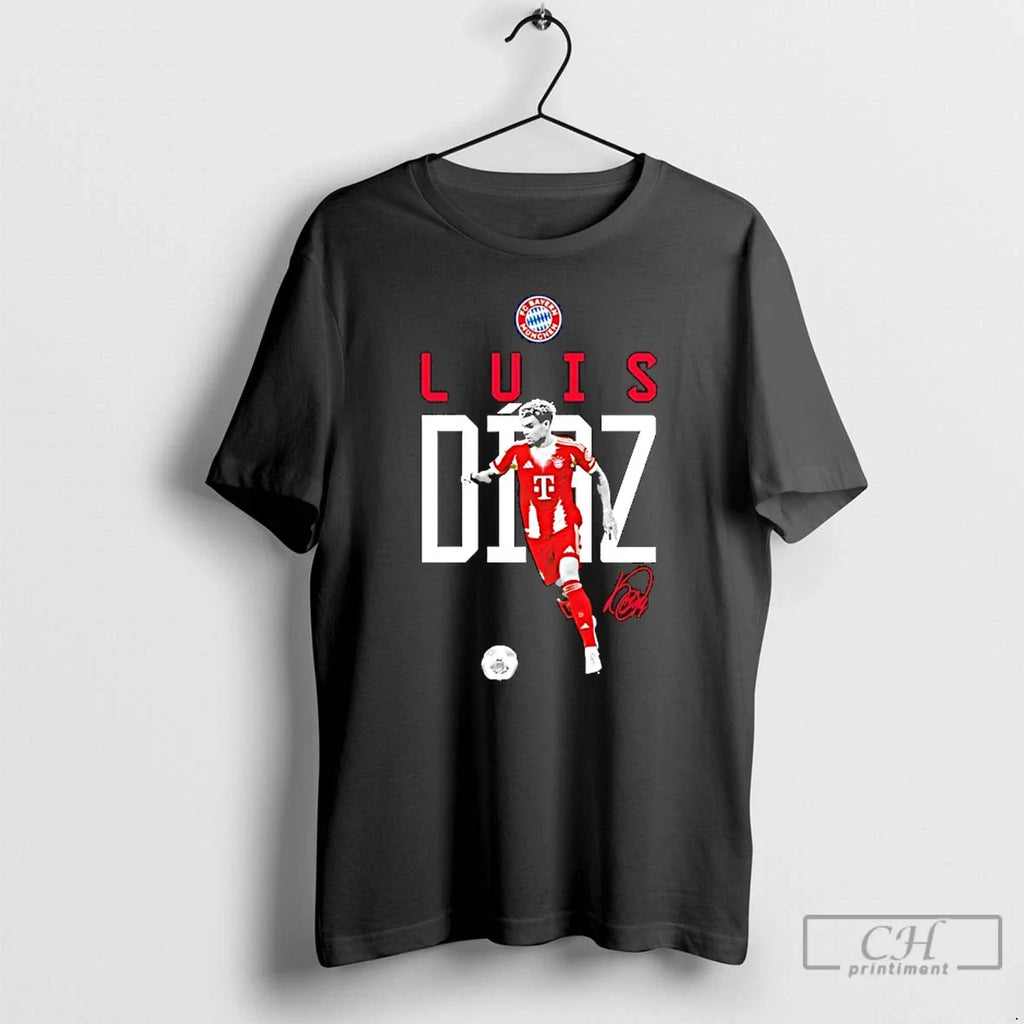 Premium Luis Diaz Fc Bayern Munich Logo Signature - Adult & Kids T-Shirts, Sweatshirts & Hoodies apparel design preview 1