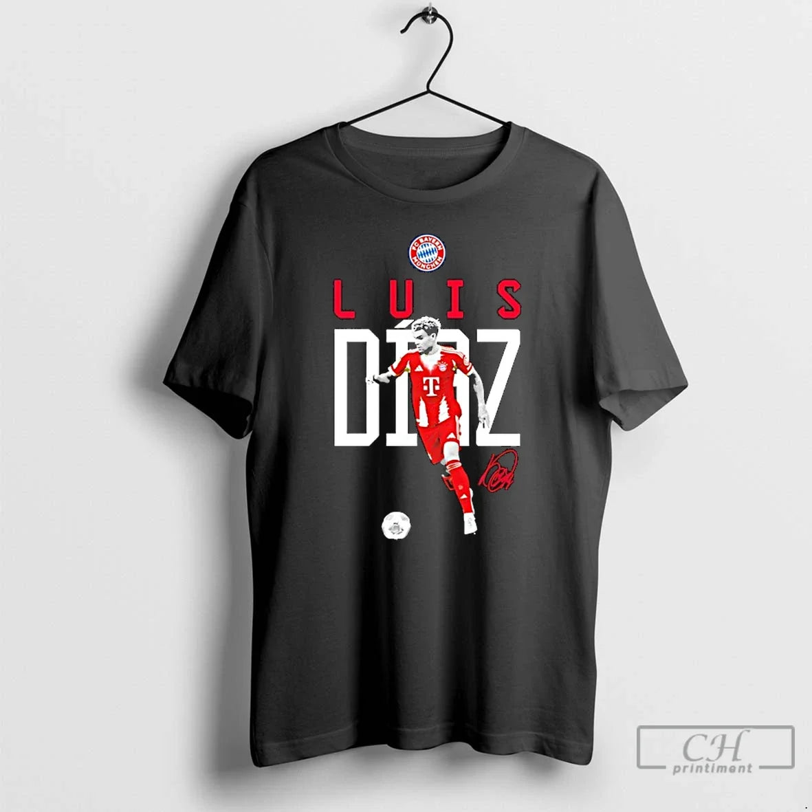 Premium Luis Diaz Fc Bayern Munich Logo Signature - Adult & Kids T-Shirts, Sweatshirts & Hoodies apparel design preview 1