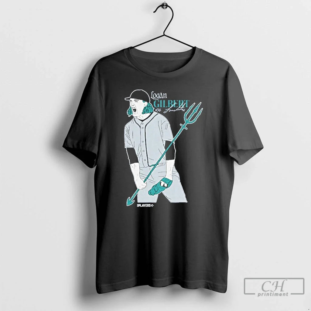 Premium Mariners Logan Gilbert Trident Postseason - Adult & Kids T-Shirts, Sweatshirts & Hoodies apparel design preview 1