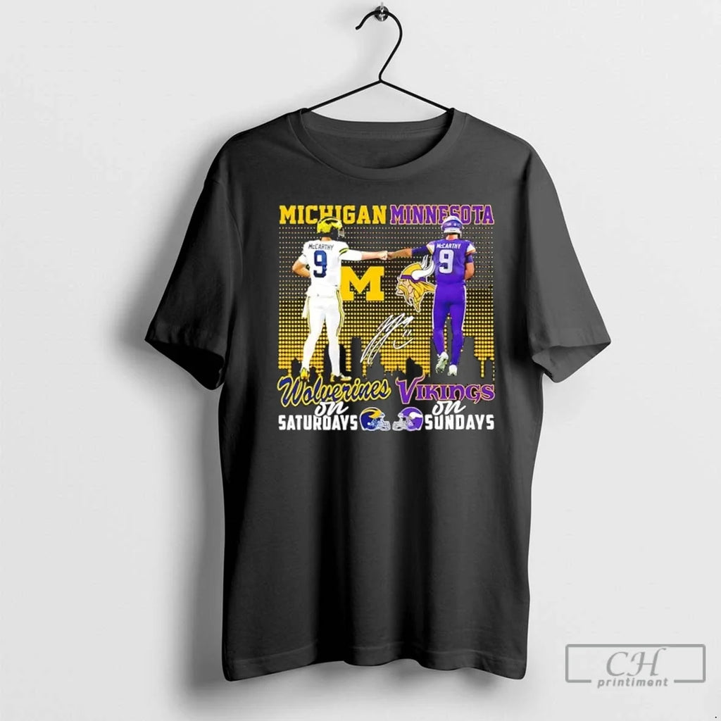Premium Mccarthy Michigan Wolverines On Saturdays X - Adult & Kids T-Shirts, Sweatshirts & Hoodies apparel design preview 1
