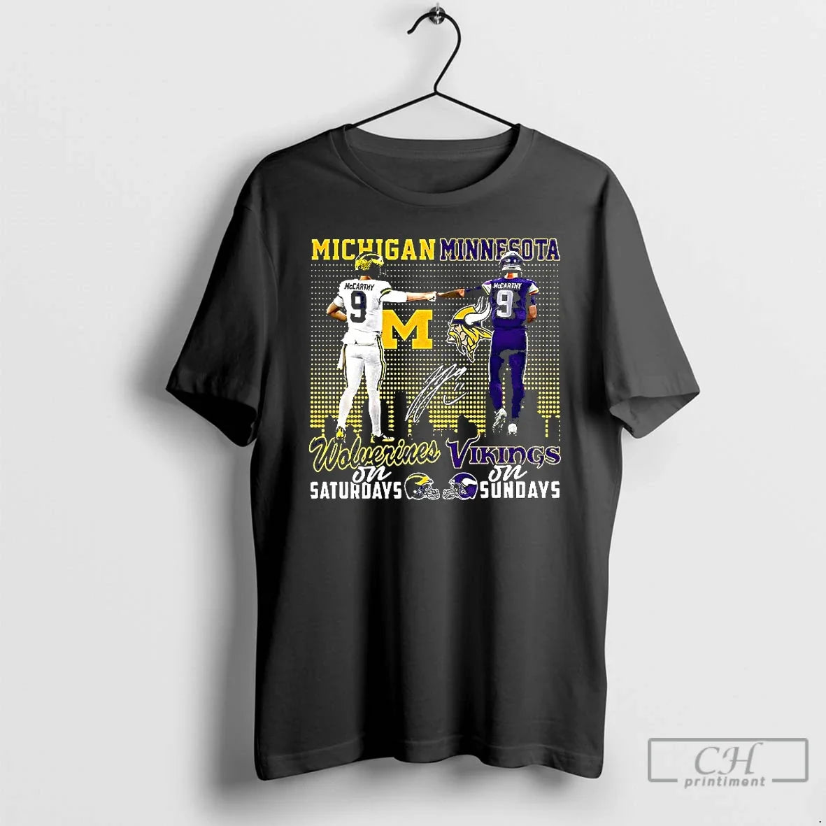 Premium Mccarthy Michigan Wolverines On Saturdays And - Adult & Kids T-Shirts, Sweatshirts & Hoodies apparel design preview 1