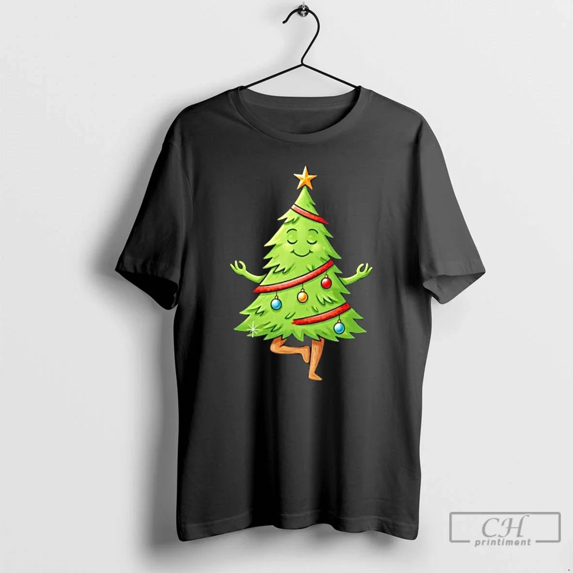 Premium Meditating Christmas Tree - Adult & Kids T-Shirts, Sweatshirts & Hoodies apparel design preview 1