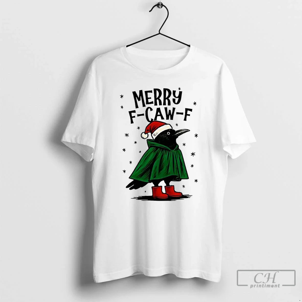 Premium Merry F Caw Christmas - Adult & Kids T-Shirts, Sweatshirts & Hoodies apparel design preview 1