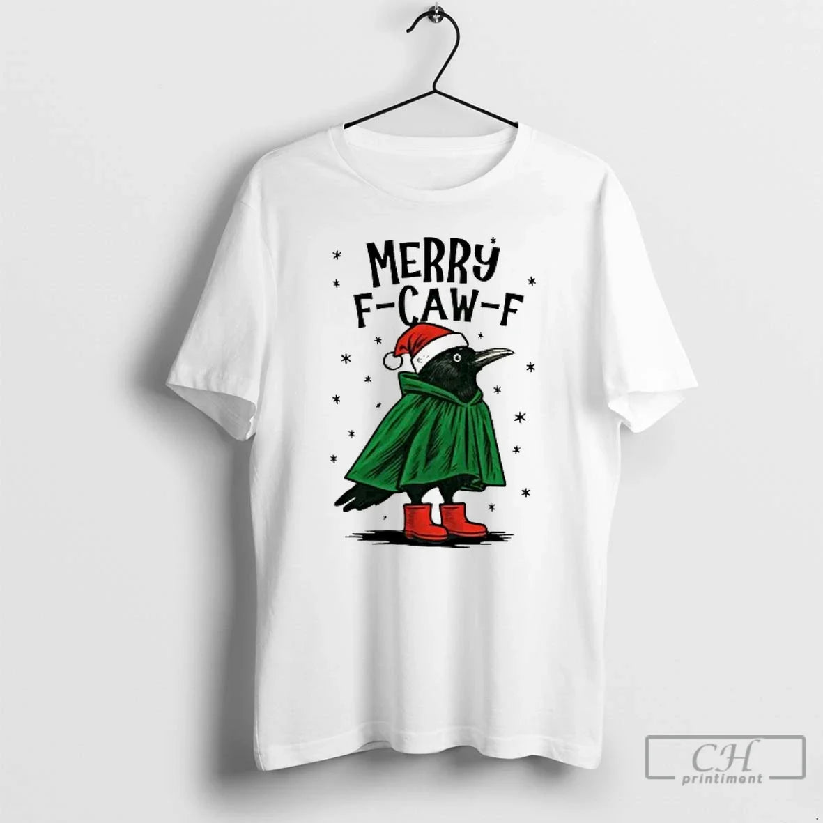 Premium Merry F Caw Funny Christmas - Adult & Kids T-Shirts, Sweatshirts & Hoodies apparel design preview 1