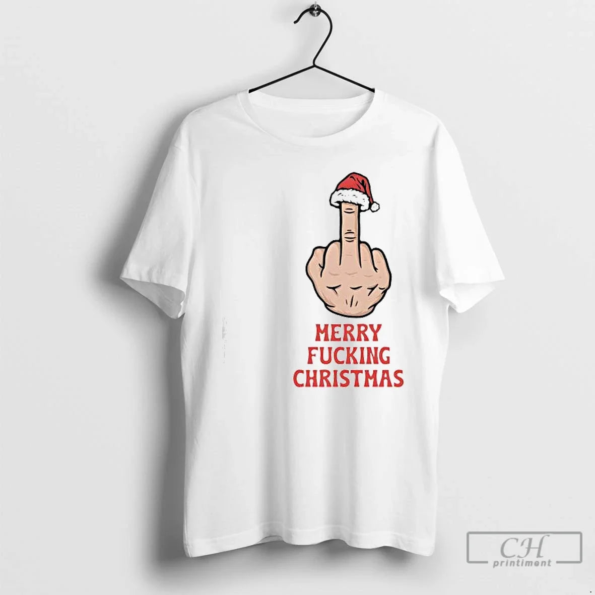 Premium Merry Fucking Christmas Middle Finger - Adult & Kids T-Shirts, Sweatshirts & Hoodies apparel design preview 1