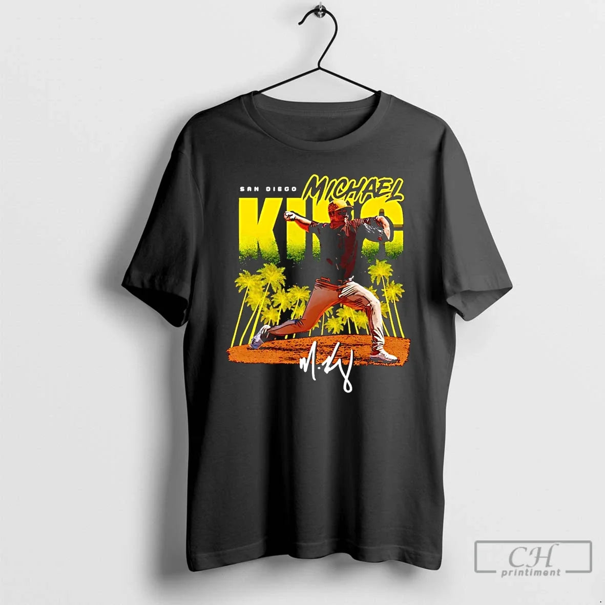 Premium Michael King San Diego Padres Dissolve - Adult & Kids T-Shirts, Sweatshirts & Hoodies apparel design preview 1