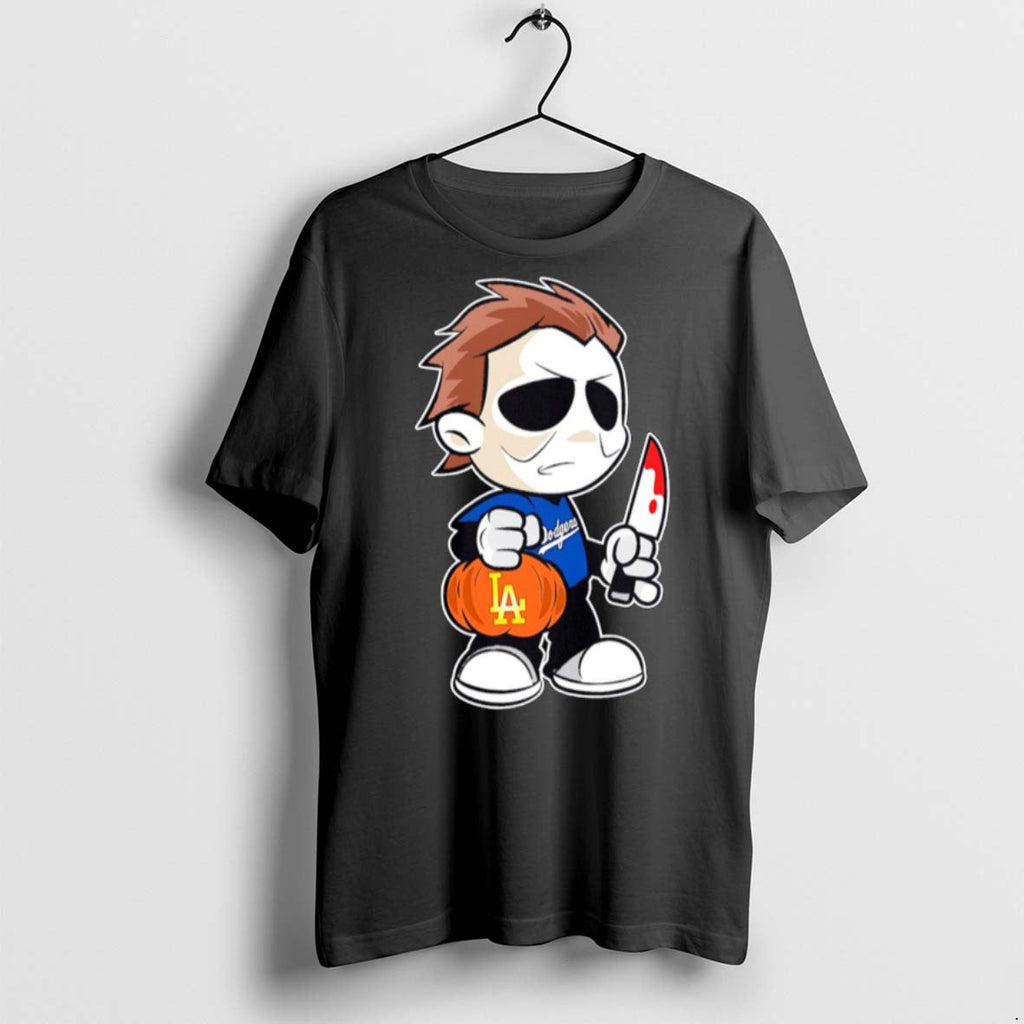 Premium Michael Myers Los Angeles Dodgers Halloween - Adult & Kids T-Shirts, Sweatshirts & Hoodies apparel design preview 1