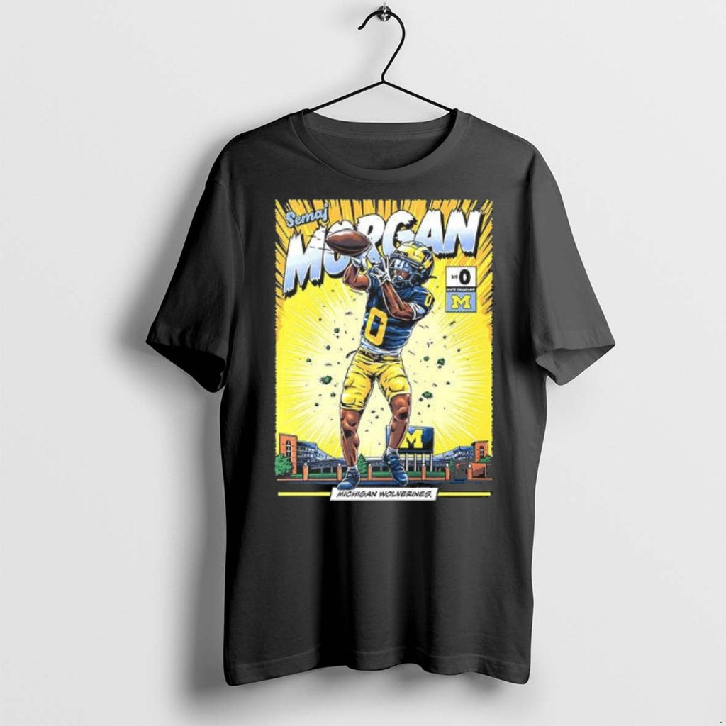 Premium Michigan Wolverines 0 Semaj Morgan Student - Adult & Kids T-Shirts, Sweatshirts & Hoodies apparel design preview 1