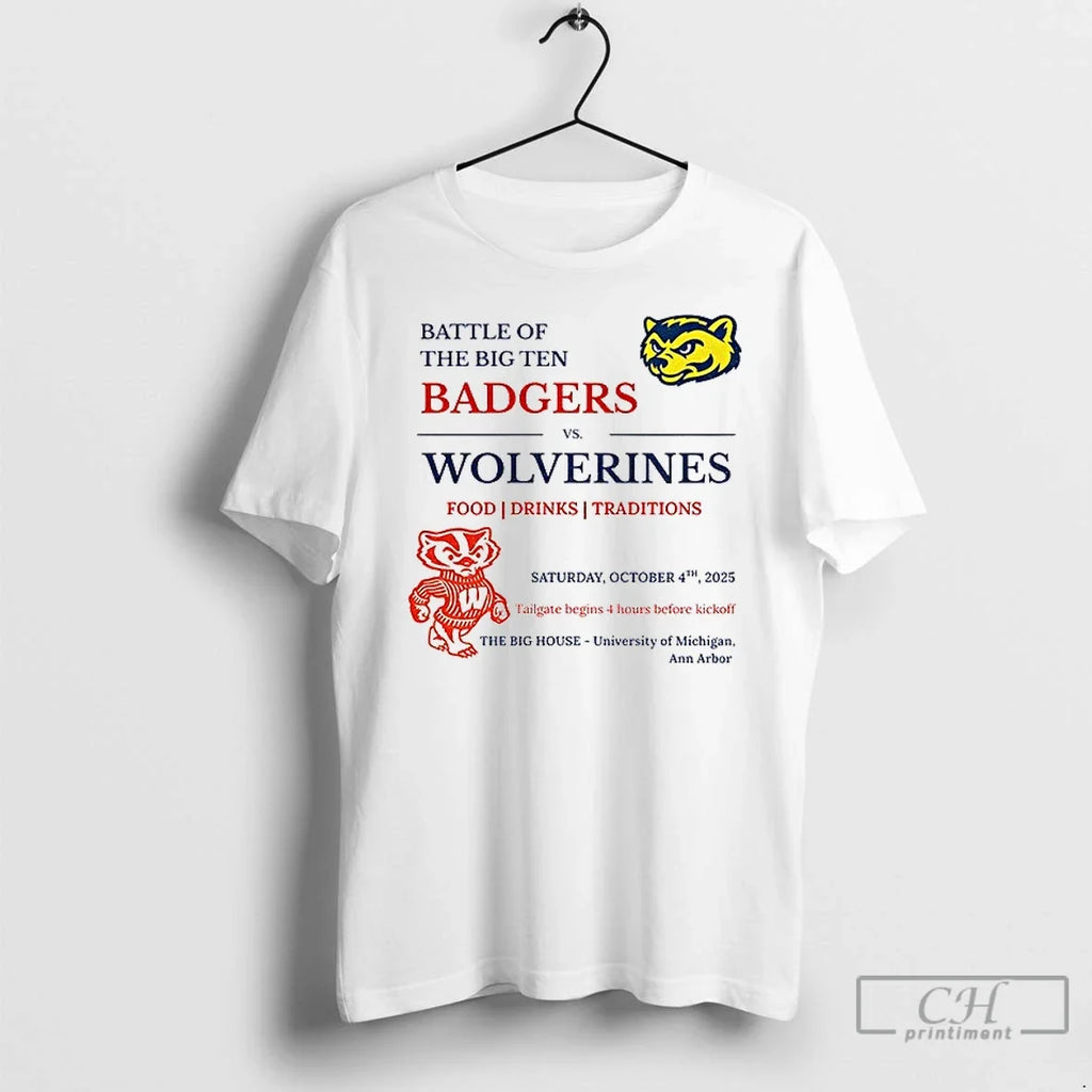 Premium Michigan Wolverines Vs Wisconsin Badgers - Adult & Kids T-Shirts, Sweatshirts & Hoodies apparel design preview 1