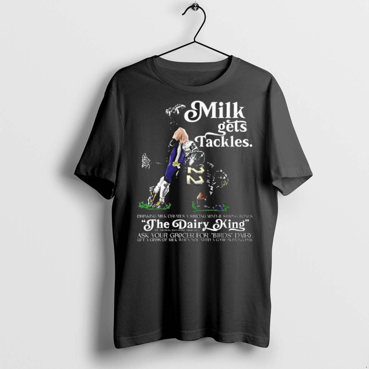 Premium Milk Gets Tackles The Dairy King - Adult & Kids T-Shirts, Sweatshirts & Hoodies apparel design preview 1