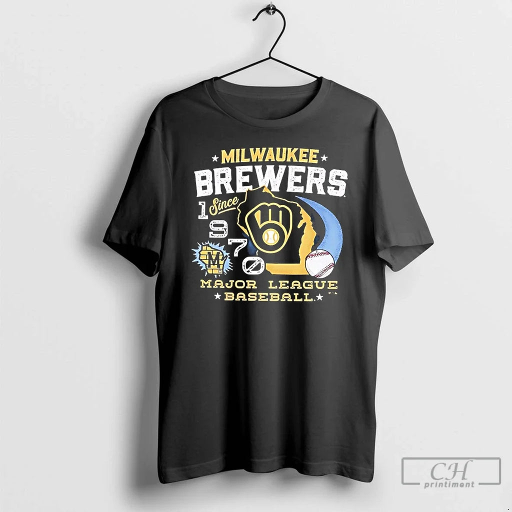 Premium Milwaukee Brewers Baseball 1970 National - Adult & Kids T-Shirts, Sweatshirts & Hoodies apparel design preview 1