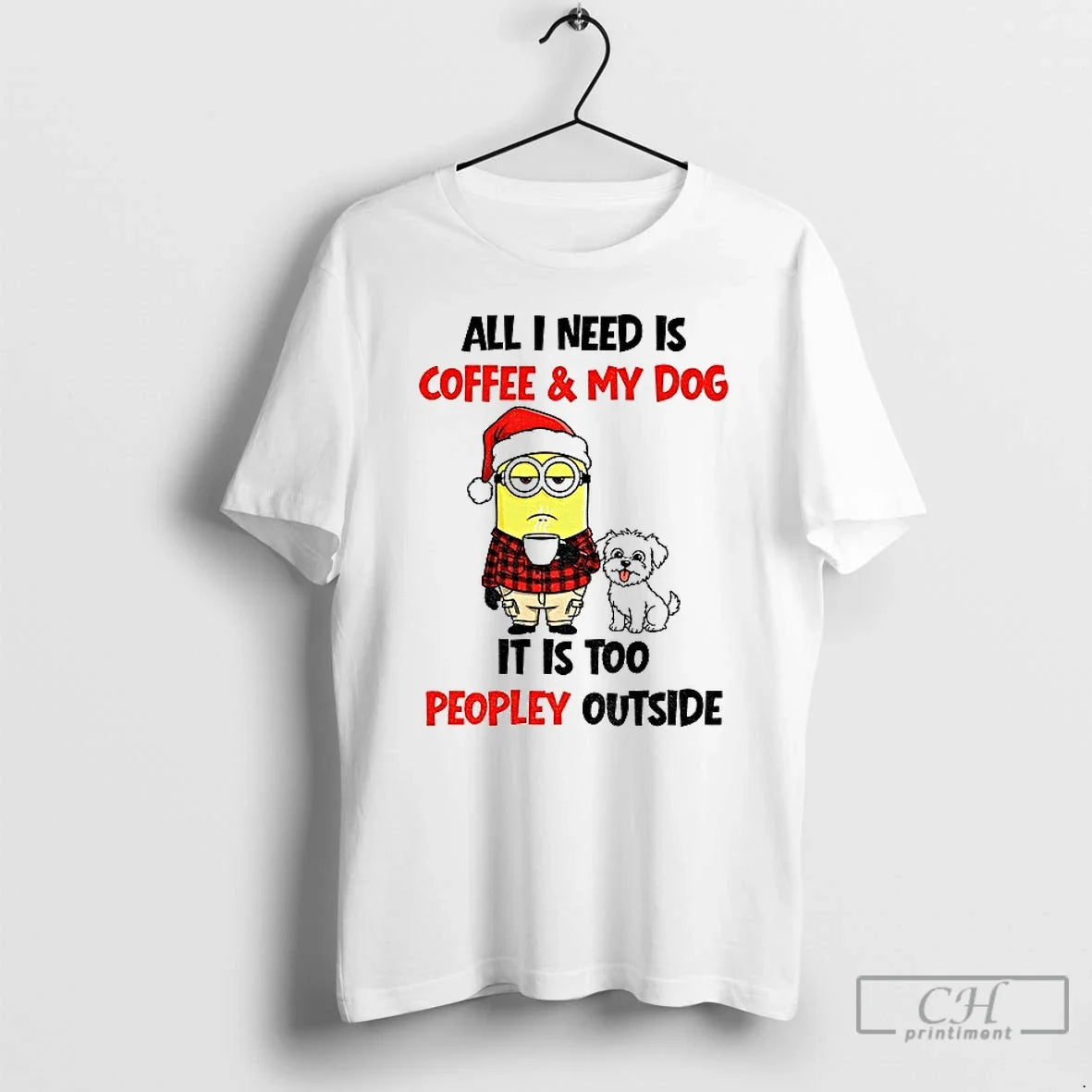Premium Minion Santa Hat All I Need Is Coffee And My - Adult & Kids T-Shirts, Sweatshirts & Hoodies apparel design preview 1
