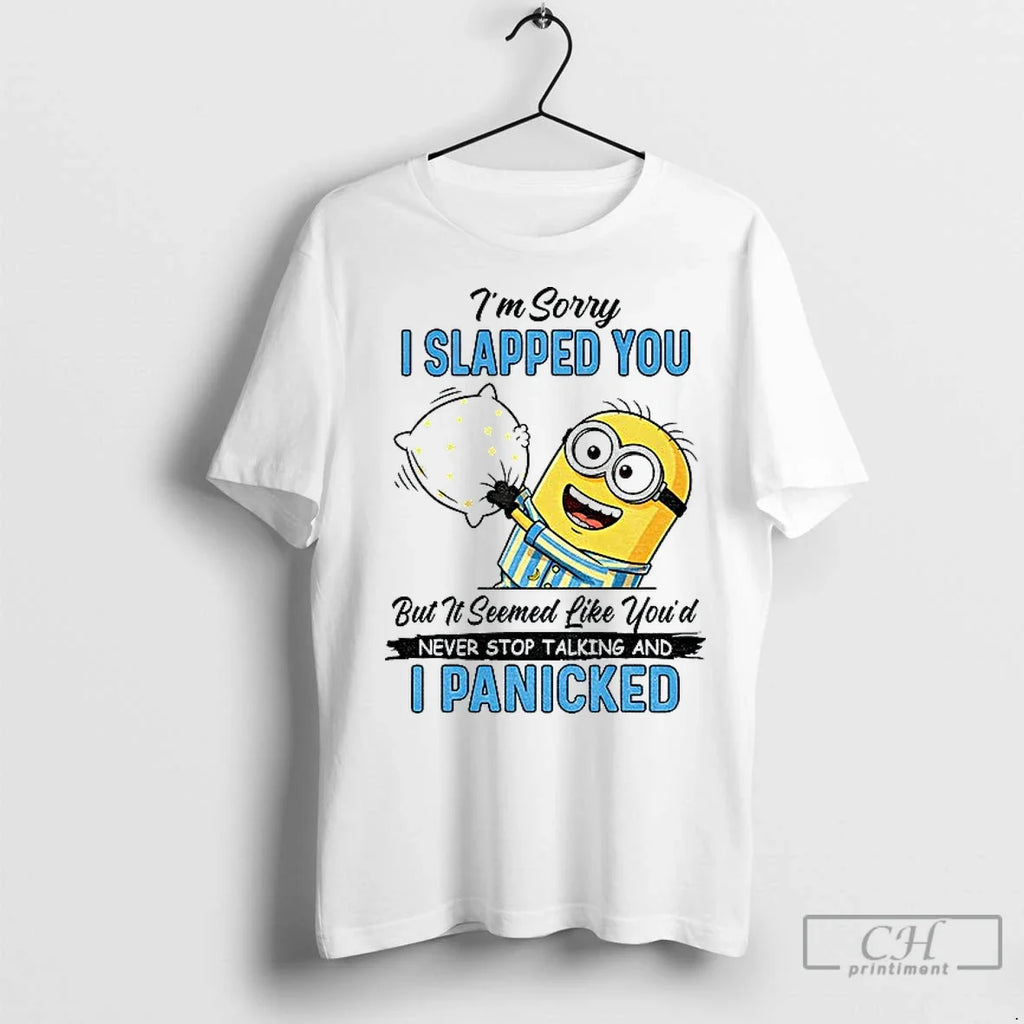 Premium Minion Sleep Im Sorry I Slapped You But It - Adult & Kids T-Shirts, Sweatshirts & Hoodies apparel design preview 1